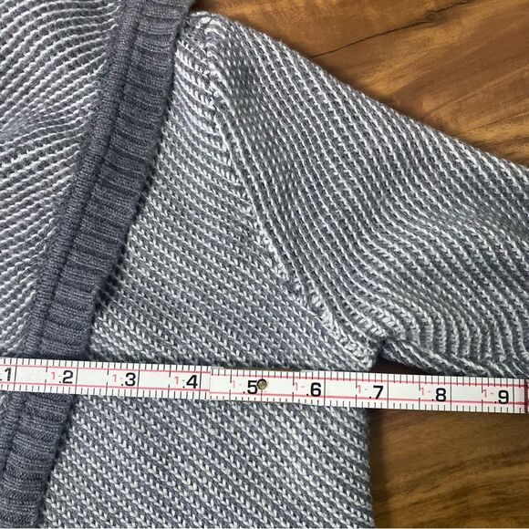 Gray Two Tone Wool Blend Oversized Cardigan Long Flowing Winter Size Small - Picture 10 of 12